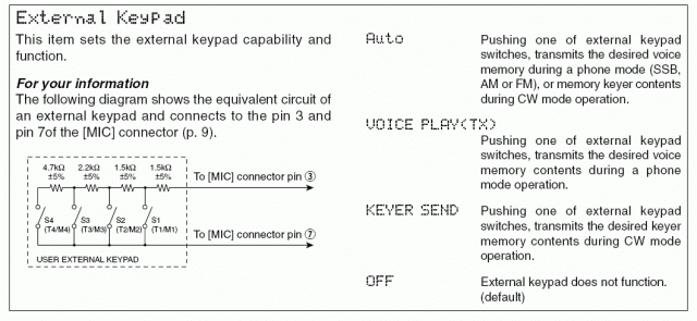 Schematic Icom keypad